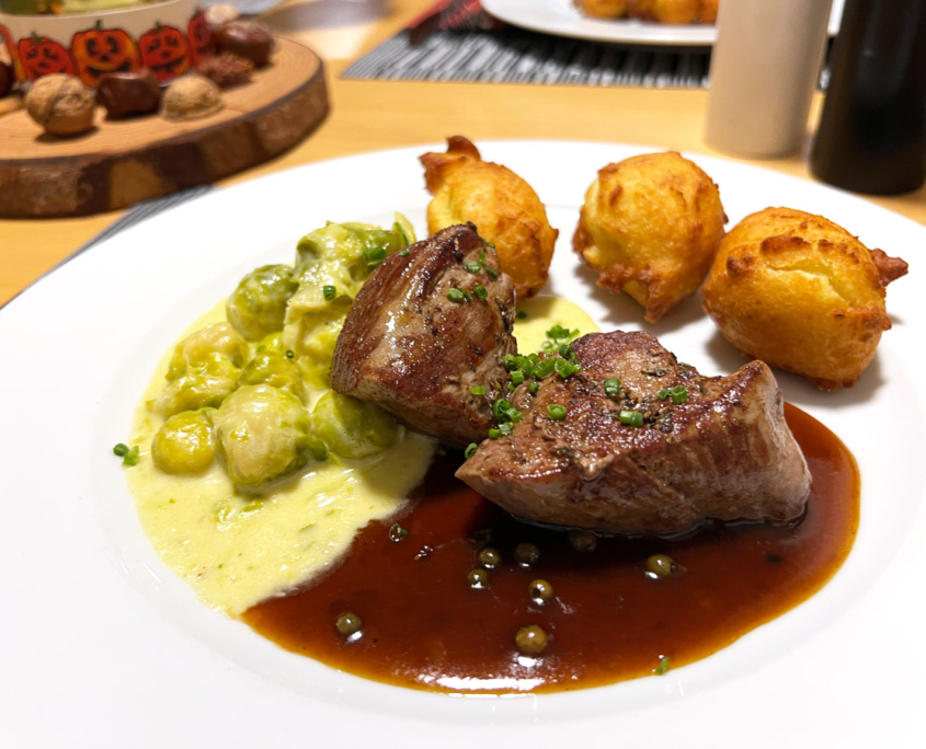 Rinderfilet-Rosenkohl-Dauphine Rinderfilet-Rosenkohl-Dauphine